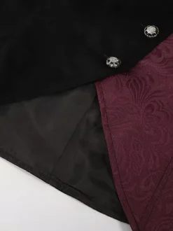 Burgundy Vintage Vintage Polyester Sleeveless Retro Costumes For Man