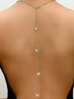 Butterfly necklace elegant back chain For Women 2026