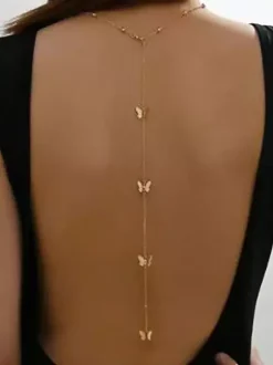 Butterfly necklace elegant back chain For Women 2026