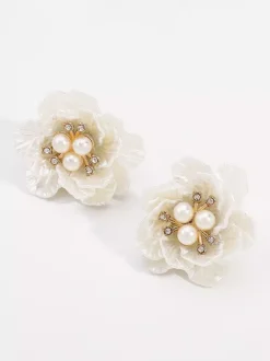Camellia Pearl Earring For Women 2026
