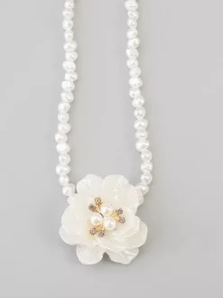 Camellia And Pearl Choker Necklace For Women 2026