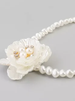 Camellia And Pearl Choker Necklace For Women 2026