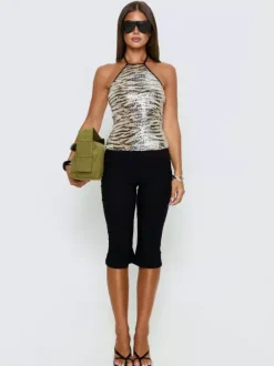 Cami Leopard Top Straps Neck Chic Summer Camis For Women