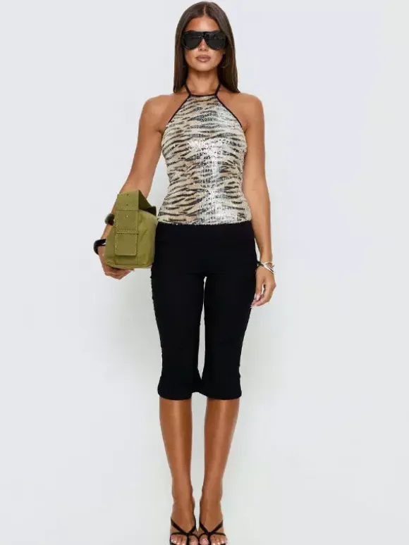 Cami Leopard Top Straps Neck Chic Summer Camis For Women