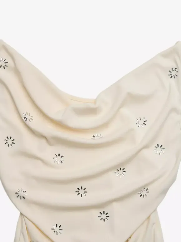 Cami Top Apricot Cowl Neck Backless Casual Women Summer Camis