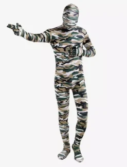 Camouflage Zentai Suits Green Camouflage Zentai Full Body Multi color Lycra Spandex Unisex Costume