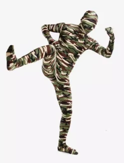 Camouflage Zentai Suits Morph Suit Green Camouflage Lycra Spandex Zentai Suit Unisex Full Body Suit