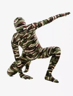 Camouflage Zentai Suits Morph Suit Green Camouflage Lycra Spandex Zentai Suit Unisex Full Body Suit