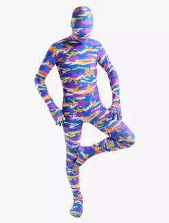 Camouflage Zentai Suits Purple Camouflage Lycra Spandex Full Body Zentai Suit