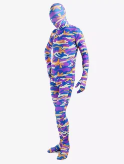 Camouflage Zentai Suits Purple Camouflage Lycra Spandex Full Body Zentai Suit