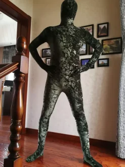 Camouflage Zentai Suits Dark Green Zentai Suit Adults Morph Suit Full Body Velour Bodysuit