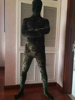 Camouflage Zentai Suits Dark Green Zentai Suit Adults Morph Suit Full Body Velour Bodysuit
