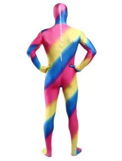 Camouflage Zentai Suits Morph Suit Multicolor Stripes Zentai Suit Full Body Lycra Spandex Bodysuit