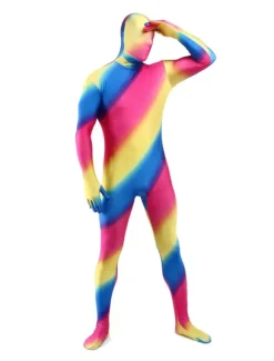 Camouflage Zentai Suits Morph Suit Multicolor Stripes Zentai Suit Full Body Lycra Spandex Bodysuit