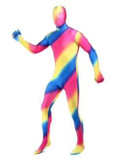 Camouflage Zentai Suits Morph Suit Multicolor Stripes Zentai Suit Full Body Lycra Spandex Bodysuit