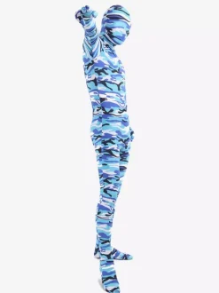 Camouflage Zentai Suits Morph Suit Blue Camouflage Lycra Spandex Fabric Zentai Suit Unisex Full Body Suit