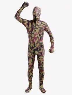 Camouflage Zentai Suits Morph Suit Hunter Green Camouflage Lycra Spandex Zentai Suit Unisex Full Body Suit