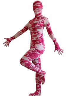 Camouflage Zentai Suits Pink Camouflage Zentai Suit Full Body Lycra Spandex Bodysuit for Women