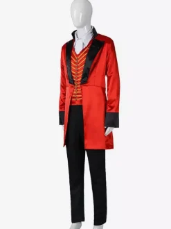 Carnival Circus Costume Red Men's Pants Shirt Overcoat Set Polyester Carnival Holidays Costumes