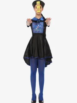 Carnival Halloween Chinese Zombie Costumes For Women Black Blue Polyester Holidays Costumes