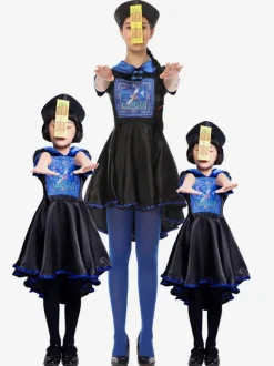 Carnival Halloween Chinese Zombie Costumes For Women Black Blue Polyester Holidays Costumes