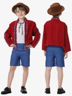 Carnival Halloween Costumes Red Men's Euro-Style Set Holidays Costumes