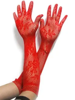 Carnival Maid Gloves Red Lace Short Sexy Costume Accessories Carnival