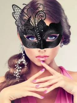 Carnival Mask For Adults Black Plastic Masquerade Costume Accessories