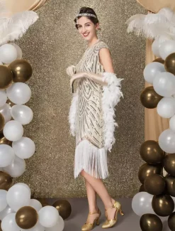Carnival 1920s Sequined Flapper Great Gatsby Dress Tassels Bead Dress