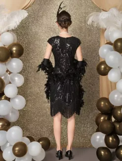 Carnival 1920s Sequined Flapper Great Gatsby Dress Tassels Bead Dress