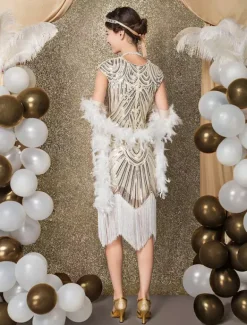 Carnival 1920s Sequined Flapper Great Gatsby Dress Tassels Bead Dress