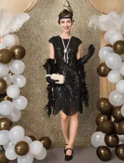 Carnival 1920s Sequined Flapper Great Gatsby Dress Tassels Bead Dress