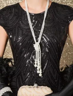 Carnival 1920s Sequined Flapper Great Gatsby Dress Tassels Bead Dress