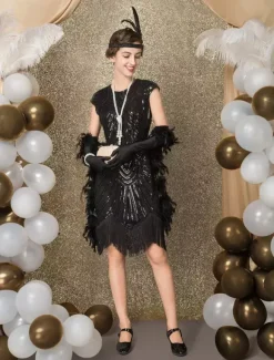 Carnival 1920s Sequined Flapper Great Gatsby Dress Tassels Bead Dress
