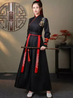 Carnival Chinese Style HanFu 3-Piece Set Long Sleeve Polyester Dress Outfit