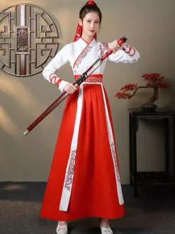 Carnival Chinese Style HanFu 3-Piece Set Long Sleeve Polyester Dress Outfit