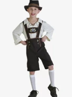 Carnival Costumes For Kids Print Double Breasted Oktoberfest Kid Hat Jumpsuit Set