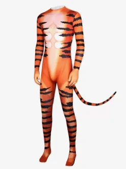 Carnival Costumes Tiger Pattern Catsuit Halloween Orc Jumpsuit