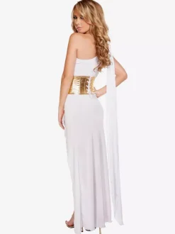 Carnival Greece Priestess Costumes White Sexy Polyester Goddess Dresses