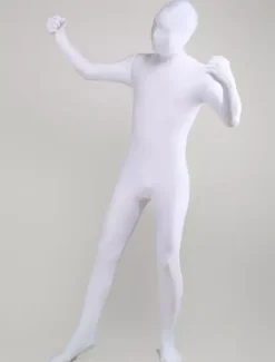Carnival Morph Suit White Lycra Spandex Zentai Suit