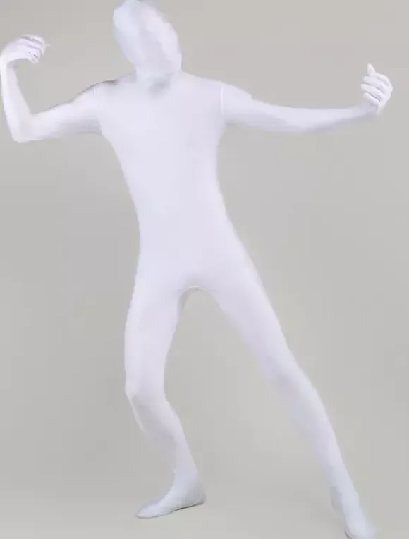 Carnival Morph Suit White Lycra Spandex Zentai Suit