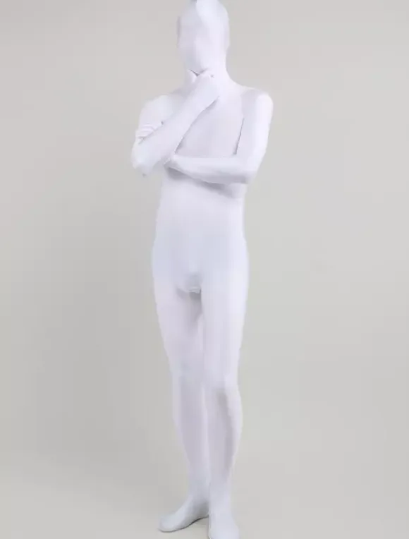 Carnival Morph Suit White Lycra Spandex Zentai Suit