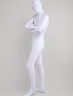 Carnival Morph Suit White Lycra Spandex Zentai Suit