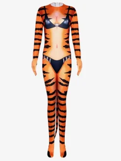 Carnival Tiger Pattern Bodysuit Stage Halloween Orc Costumes