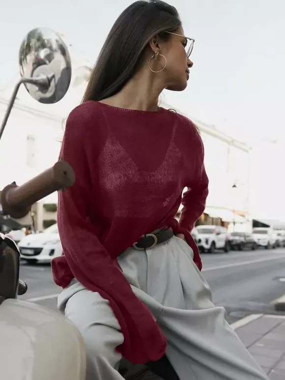 Casual Long-Sleeve Knit Top For Women 2026