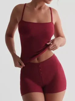 Casual Camisole And Shorts Lounge Set For Women 2026