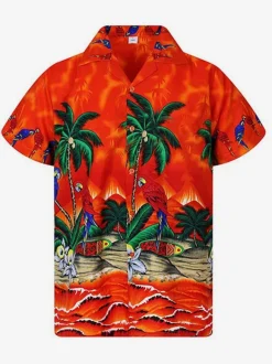 Casual Shirt For Men Chic Printed Yellow Men's Shirts