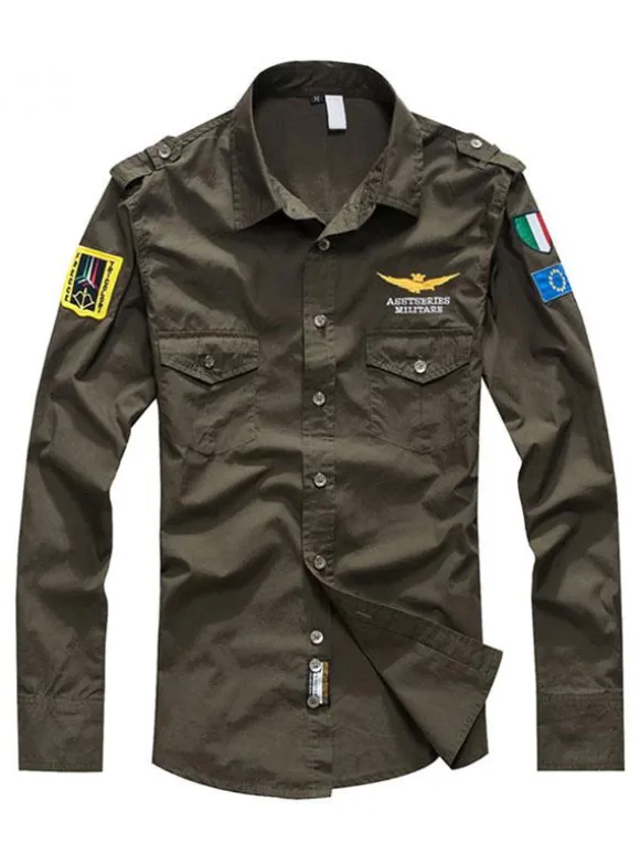 Casual Shirt For Men Turndown Collar Casual Asymmetrical Patchwork Hunter Green Men's Shirts