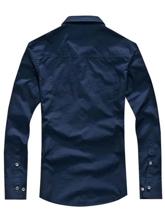 Casual Shirt For Men Turndown Collar Casual Asymmetrical Patchwork Hunter Green Men's Shirts