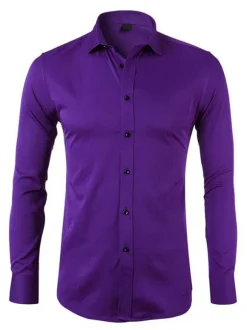 Casual Shirt For Men Turndown Collar Casual Removable White Men's Shirts